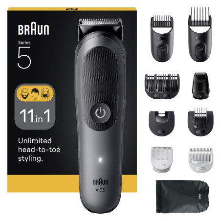 Braun All-in-One Series 5 AIO5560 Trimmer - Versatile, Stylish & Powerful Grooming Tool in Black